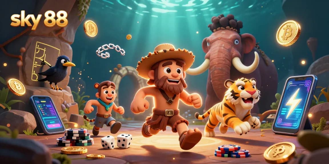 Win big at the sky 88 casino with playful prehistoric characters and dynamic gaming elements.