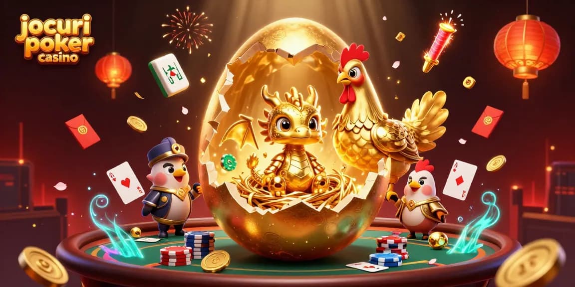 Joacă jocuri poker casino pe o platformă captivantă cu dragonul aurit și jetoane învăluite de magie.