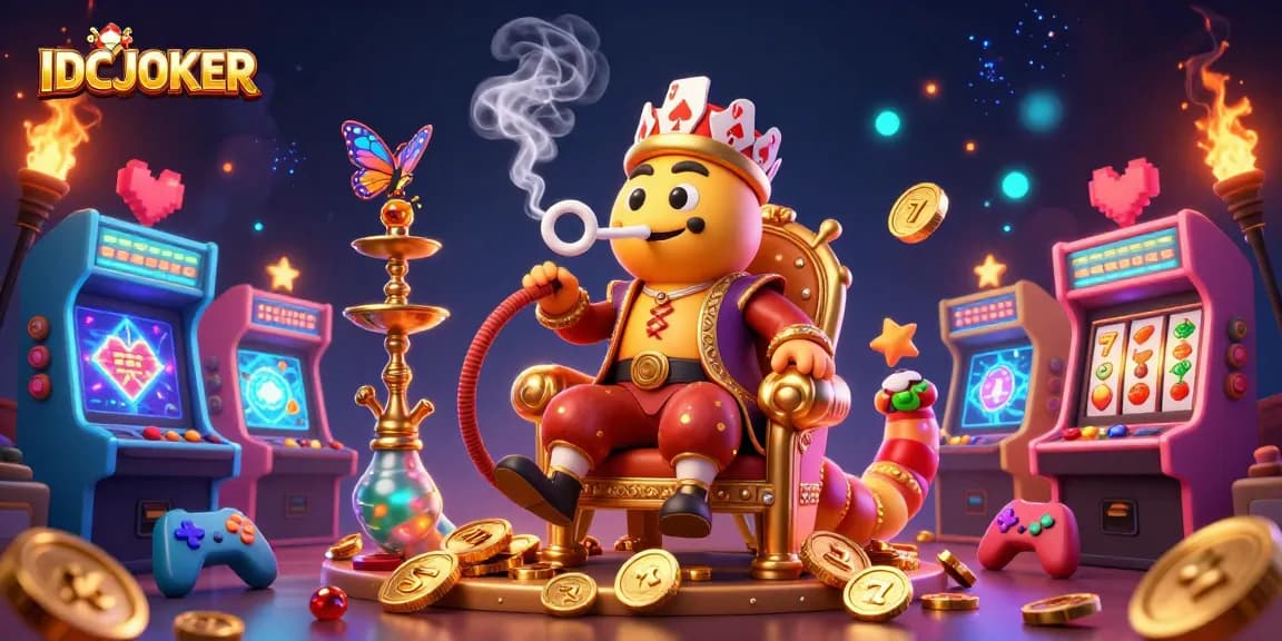 Experience thrilling gameplay at IDCJOKER with a vibrant illustration of a caterpillar and exciting slot elements.