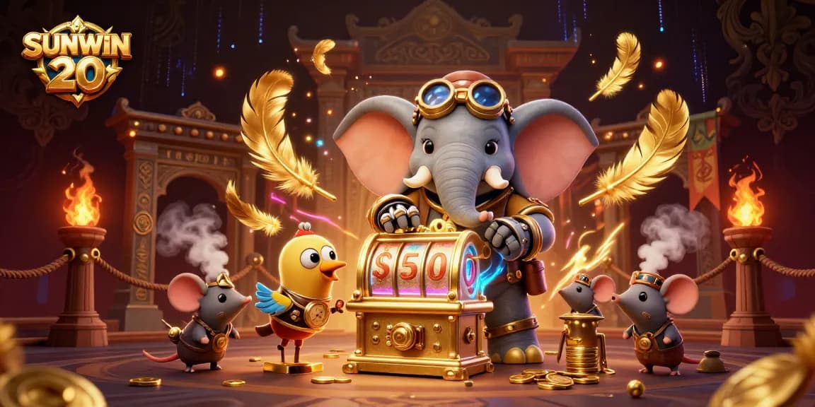 Engage with SUNWIN 20 at a vibrant steampunk casino adventure featuring dynamic slot machines.
