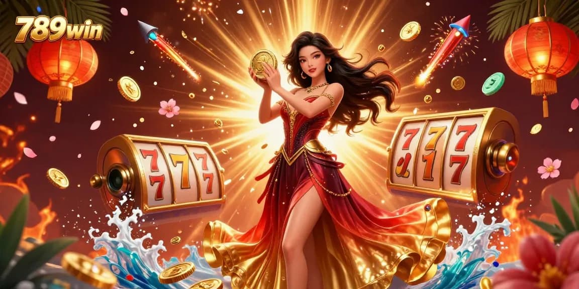 Experience thrilling wins with 789win in an engaging 3D casino illustration, featuring exciting slot game elements.