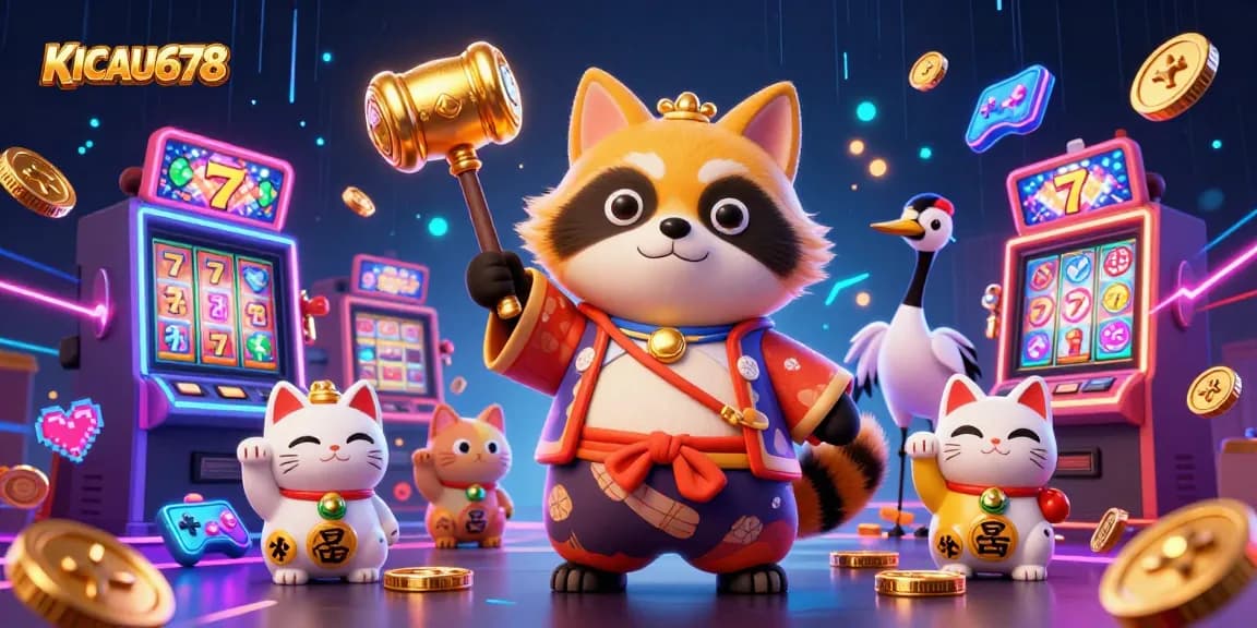KICAU678 offers a vibrant and engaging casino experience with cheerful characters and slot machines.