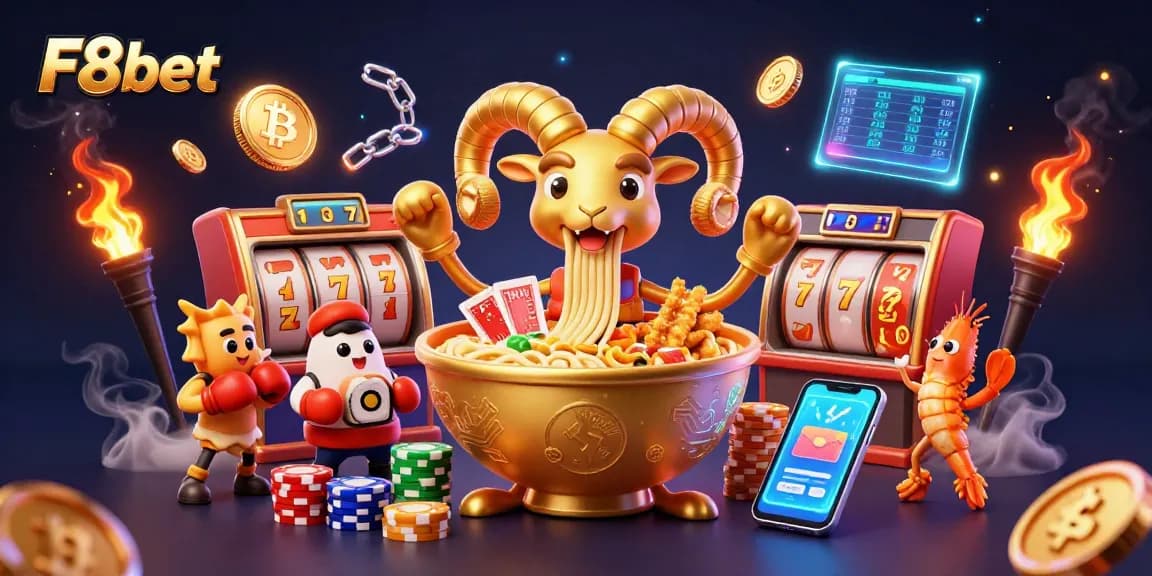 Experience exciting gameplay with F8bet's golden ramen bowl dealer in a vibrant, dynamic casino.