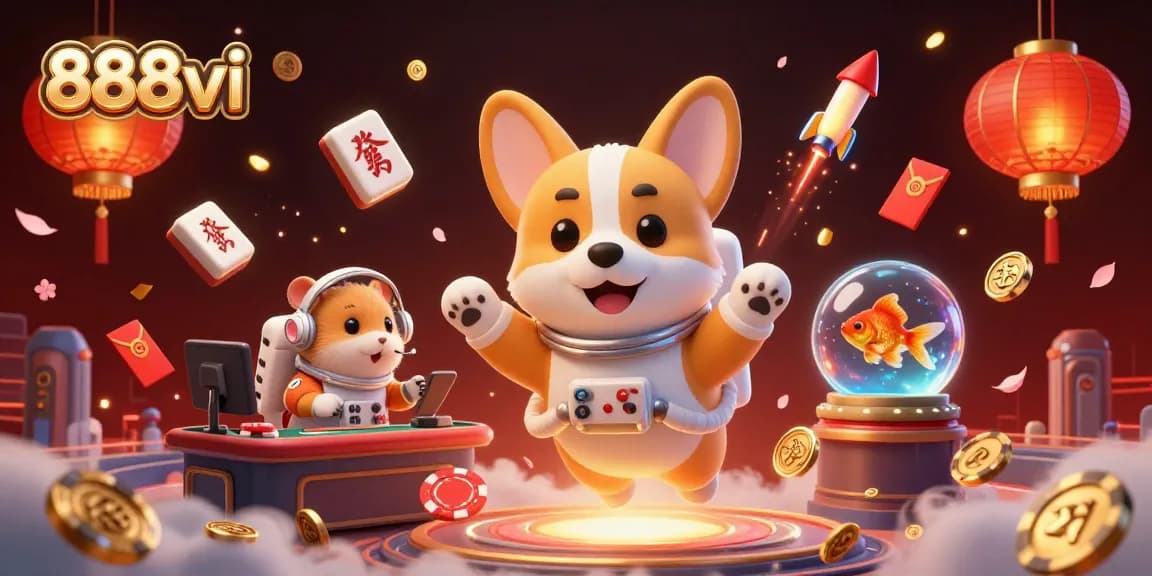 Experience thrilling gaming at 888vi with floating gold coins and vibrant casino elements in a dynamic 3D scene.