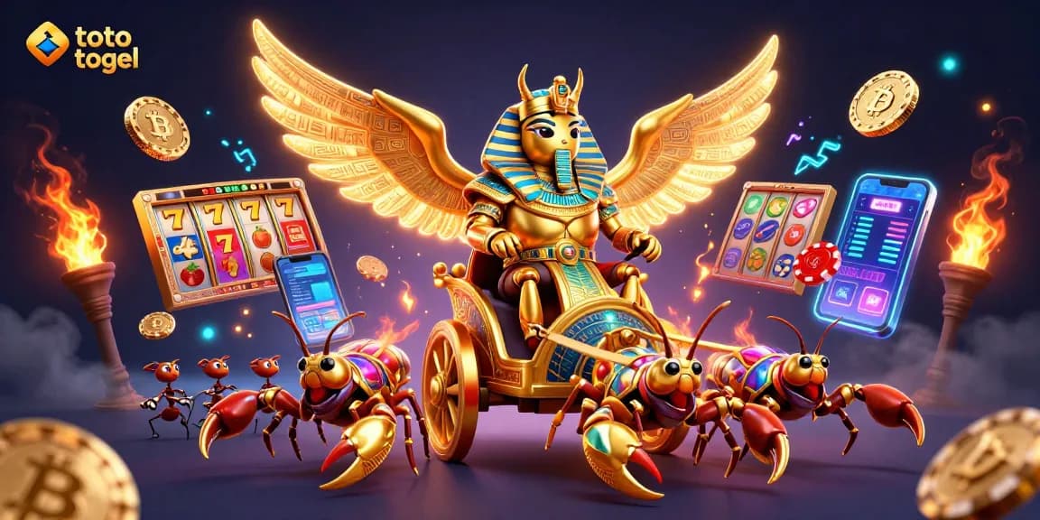 Play exciting toto togel with thrilling slot elements in vibrant 3D illustration.
