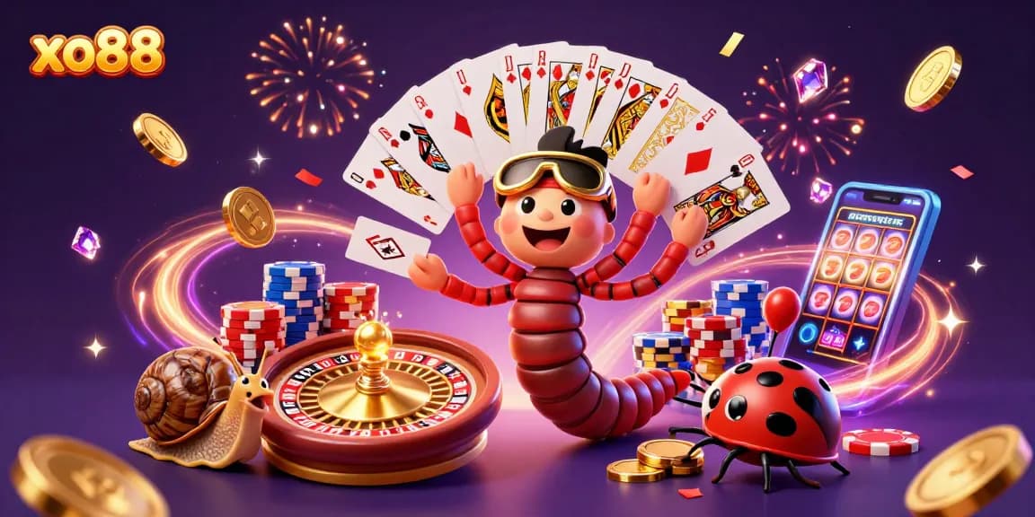 Spin the roulette wheel at xo88 with animated characters and vibrant casino elements.