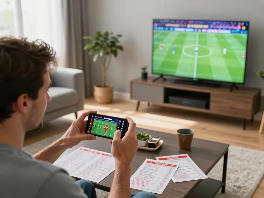 Betting on sports at the best online casinos in Canada with smartphone in hand