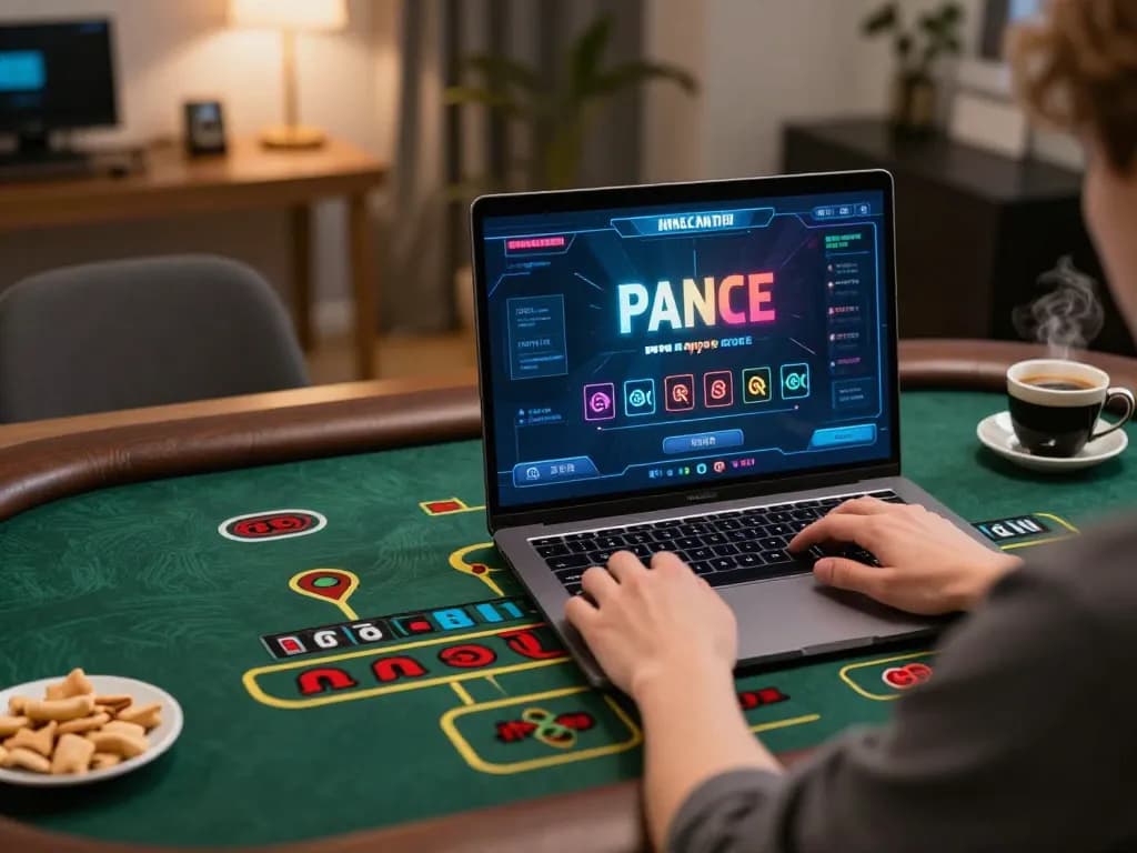 Player enjoying a live dealer game at 79club in a cozy home office setting