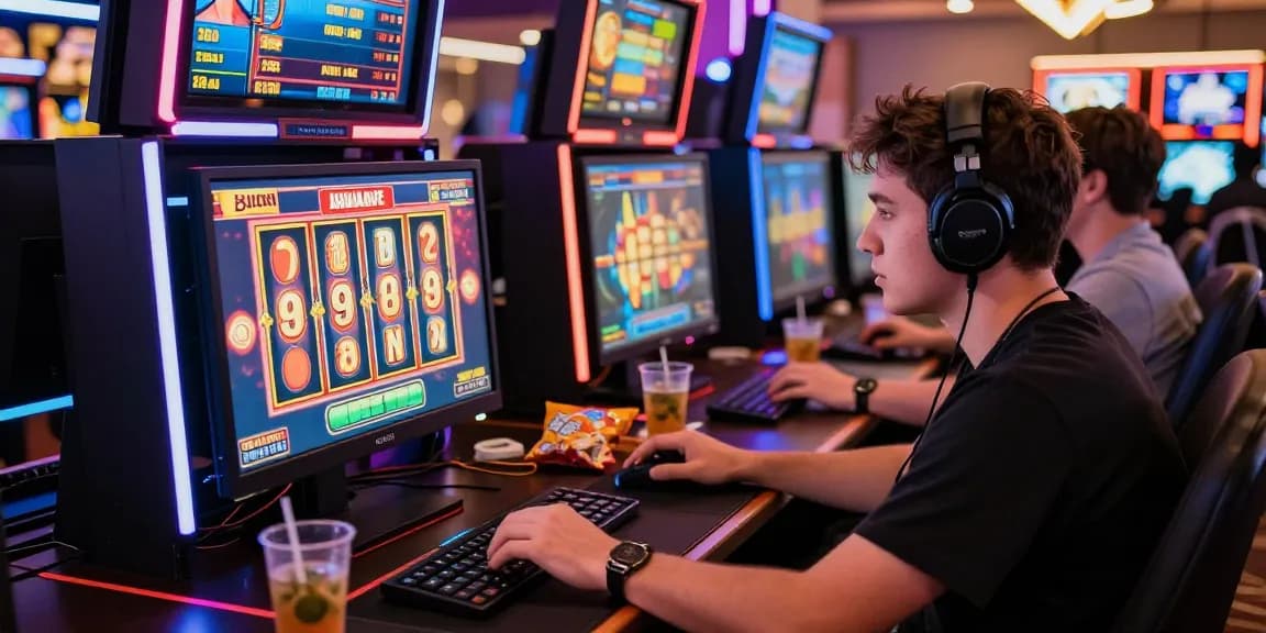 Exciting gaming atmosphere with players enjoying Slot Gacor Malam Ini in a vibrant digital casino setting.