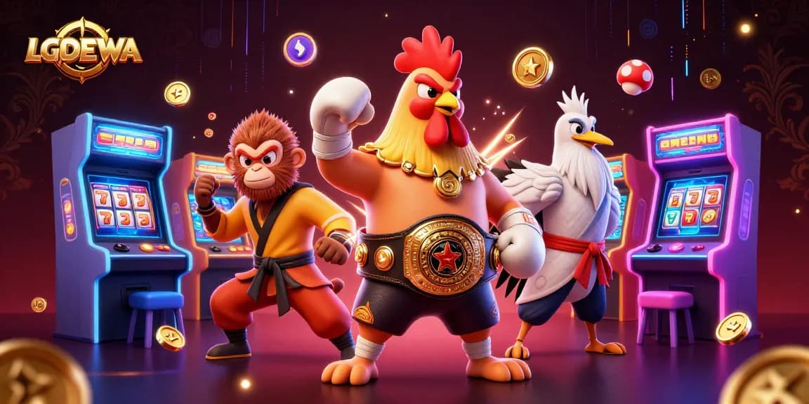 Experience thrilling gaming with LGODEWA's dynamic casino atmosphere featuring vibrant characters and interactive elements.