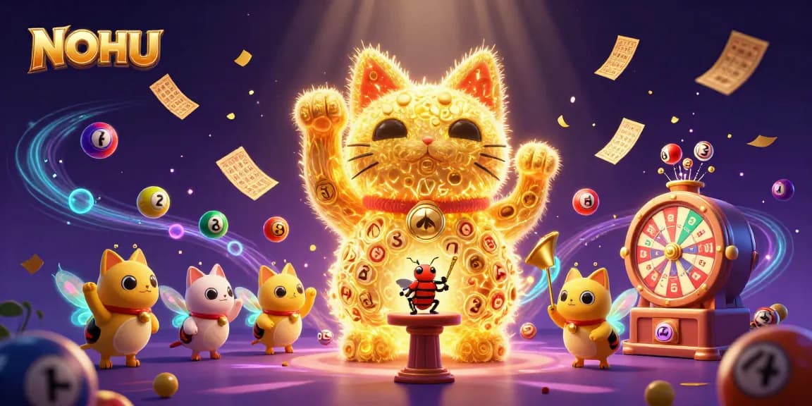 Experience winning opportunities with NOHU's vibrant casino-themed illustration showcasing dynamic game elements.