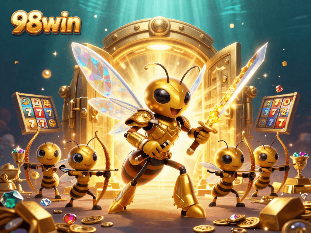 Engage in thrilling 98win casino action among vibrant treasures and dynamic gaming elements.