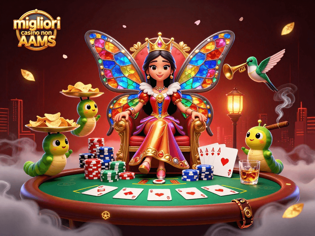 Scopri i migliori casino non AAMS con un'illustrazione di alta qualità e vivaci dettagli di gioco.