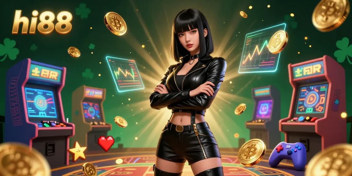Experience thrilling gaming at hi88 with an evocative casino scene featuring dynamic characters and immersive gaming elements.