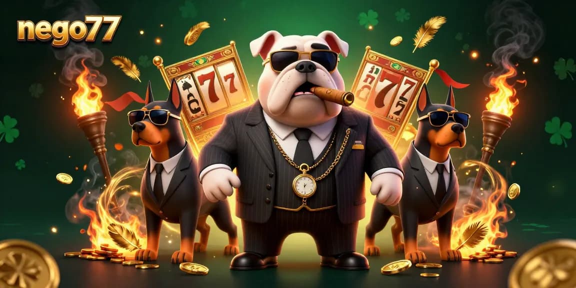 Experience thrilling wins with nego77, a vibrant casino scene featuring slot reels and dynamic characters.
