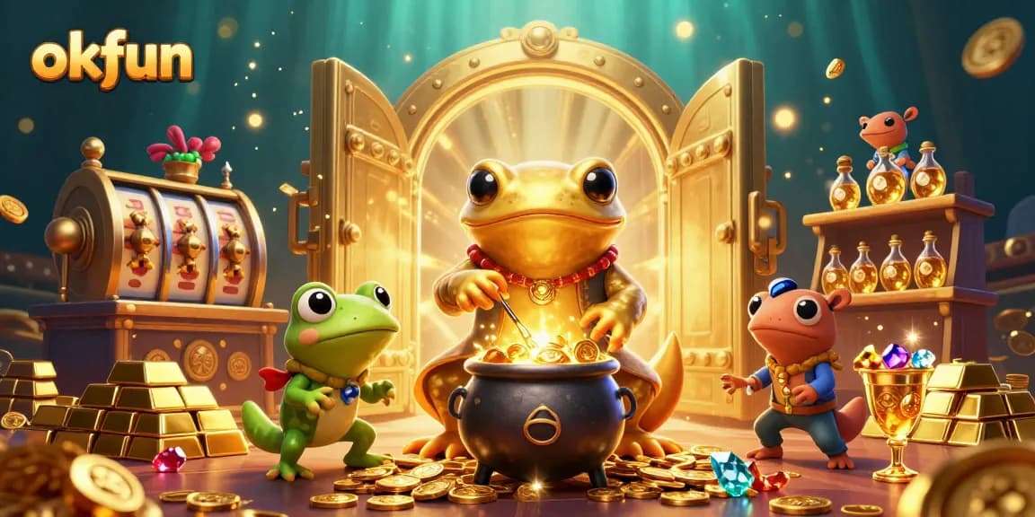 Dive into the casino magic with okfun, featuring an alchemist and treasures galore!