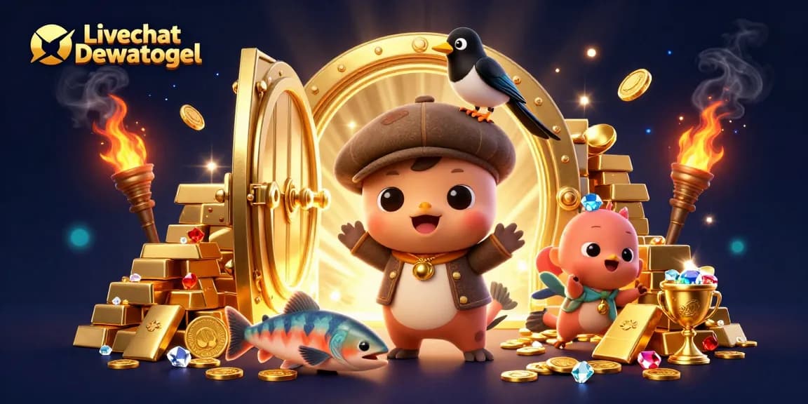 Experience the thrill of Livechat Dewatogel with interactive gaming elements and vibrant characters in a lively scene.