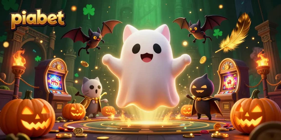 Piabet’teki slot makineleri arasında dolaşan dostane hayalet kedi ve vampir yarasa ile dolu bir casinoda kazanç peşinde koşuyor.