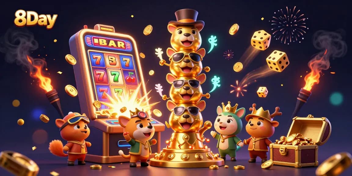 Experience the vibrant 8Day casino world with dynamic slots and 3D graphics bursting with action.