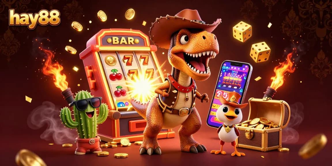 Experience thrilling wins at hay88 with a dynamic scene featuring a jackpot explosion and engaging characters.