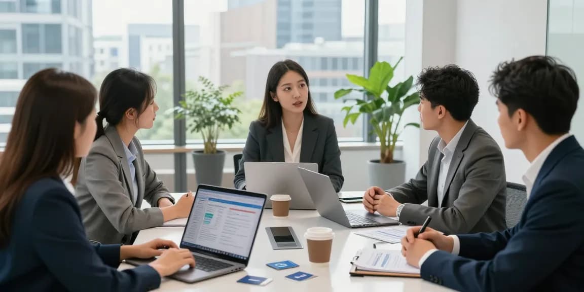 Discussing merchant cash advance uk options in a modern office.