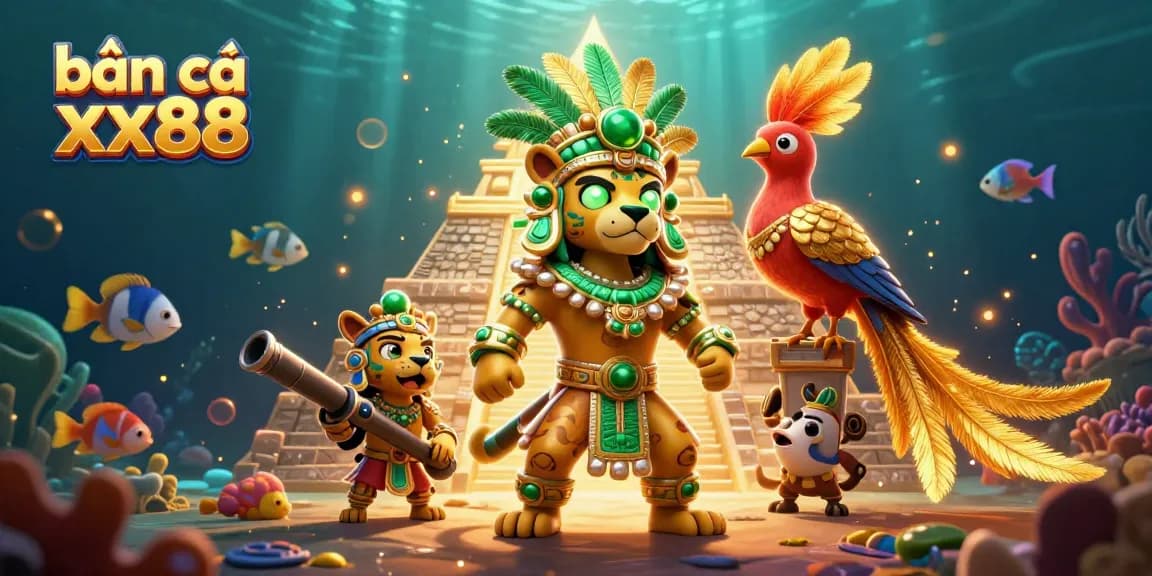 Bắn cá xx88 game features vibrant underwater scenes with colorful fish and dynamic shooting action.