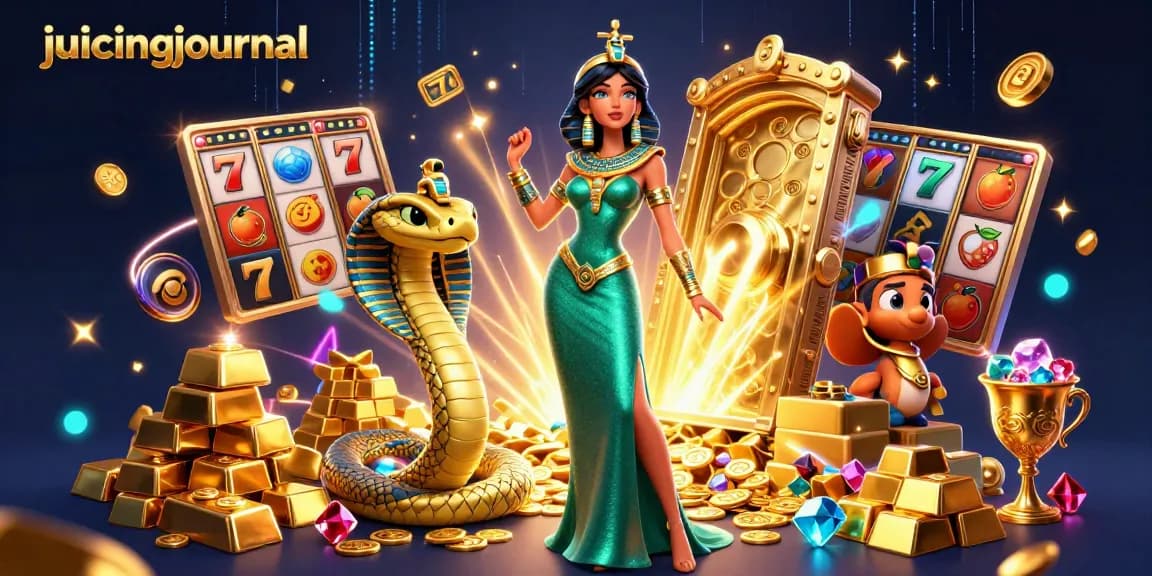 Experience the excitement of juicingjournal’s vibrant casino scene filled with gold treasures and slot elements.