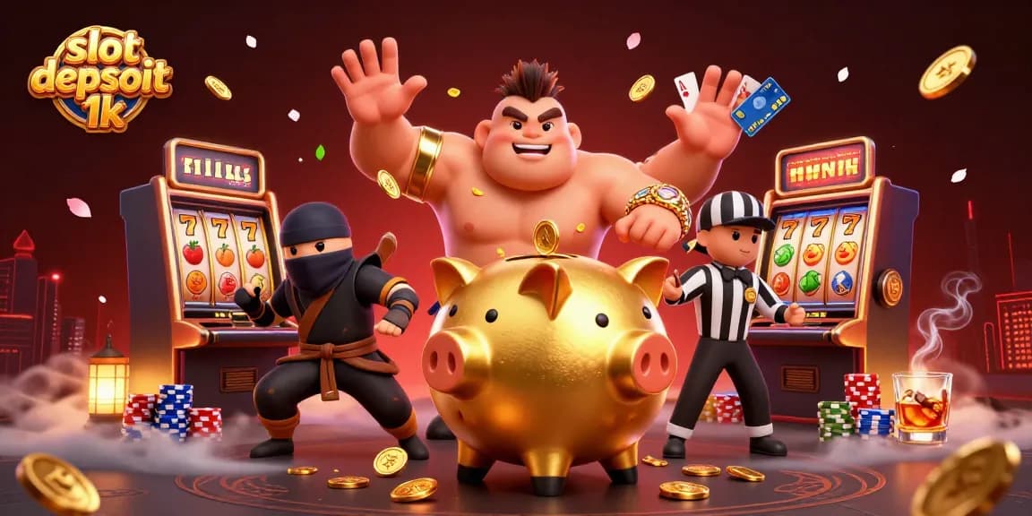 Spin the reels and win big with slot depsoit 1k featuring an engaging 3D casino scene!