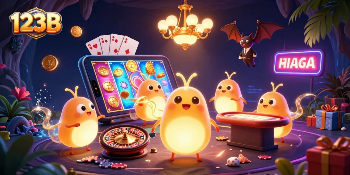 Experience vibrant gameplay at 123B with glowworms lighting a casino atmosphere.