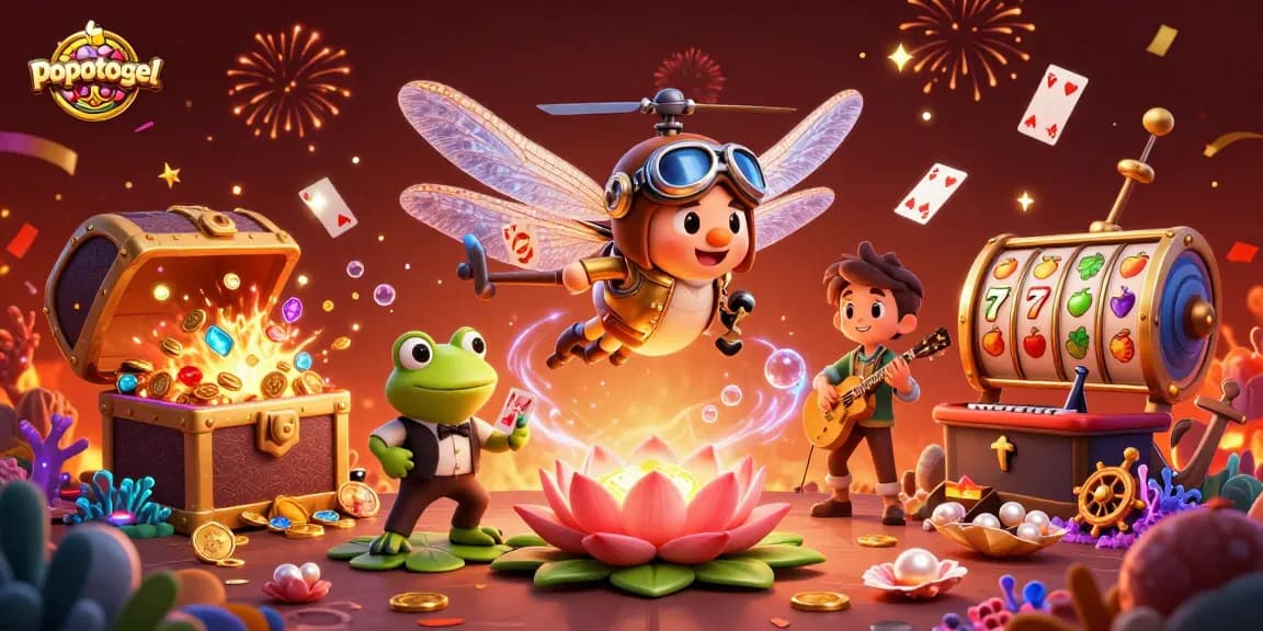 Experience exciting gameplay at popotogel with vibrant 3D characters and casino elements.