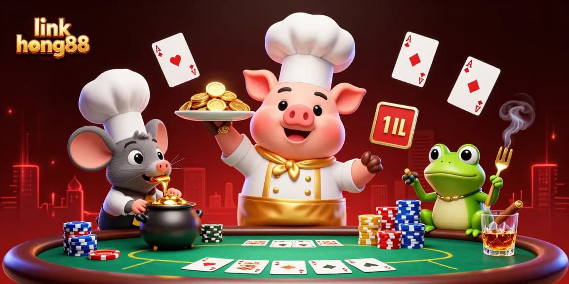 Join the action at link hong88 with our vibrant 3D casino scene showcasing gold coins and poker excitement.