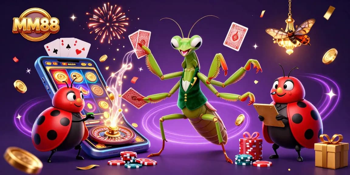 Experience thrilling MM88 gaming with vibrant characters and dynamic casino elements.