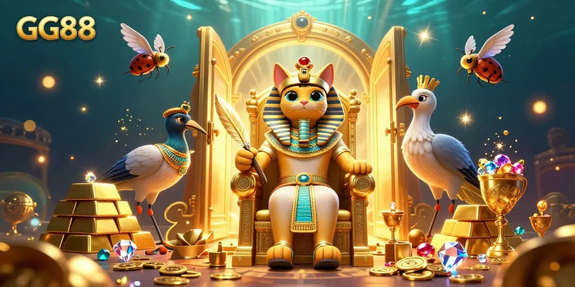 Experience thrilling payouts at GG88 with exciting gambling elements in a vibrant casino illustration.