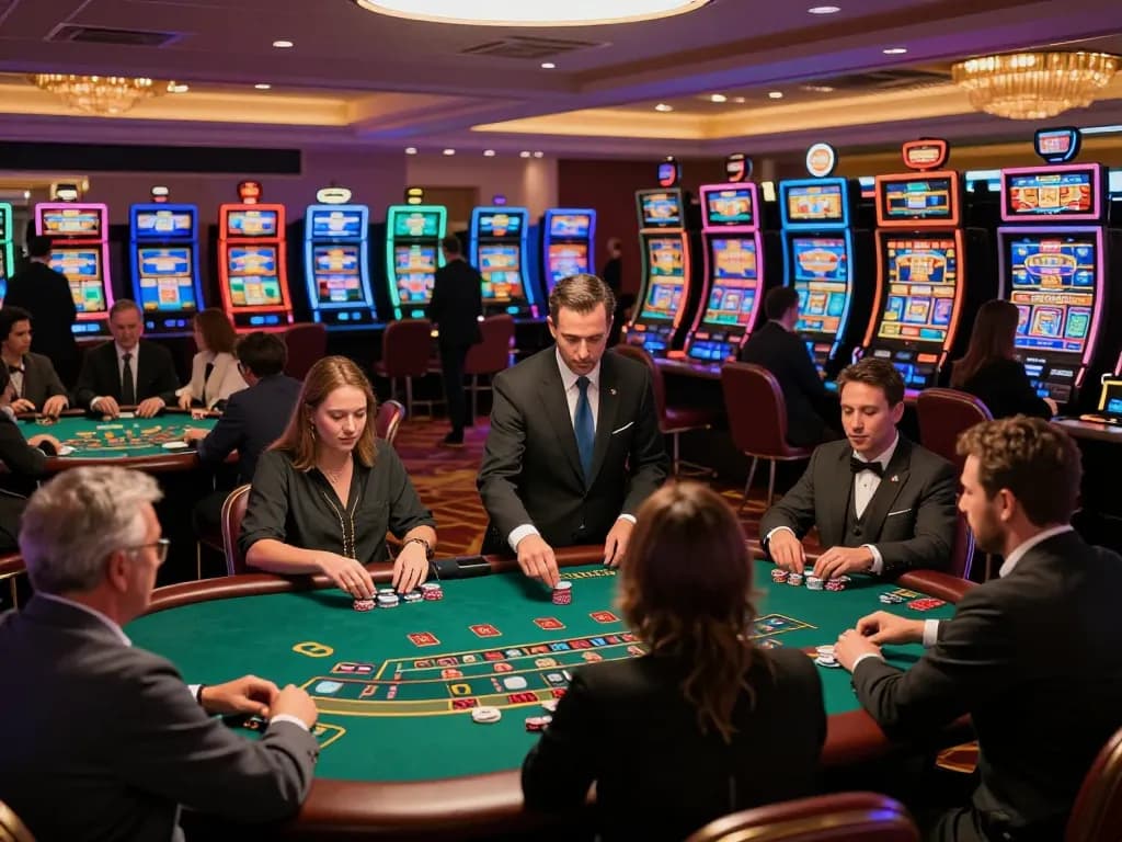 Players engaging at 789bet blackjack tables, capturing excitement and strategy.