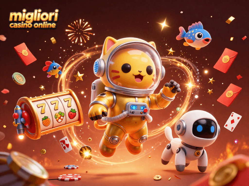 Giochi e divertimenti nei migliori casino online con un astronauta e creature aliene.