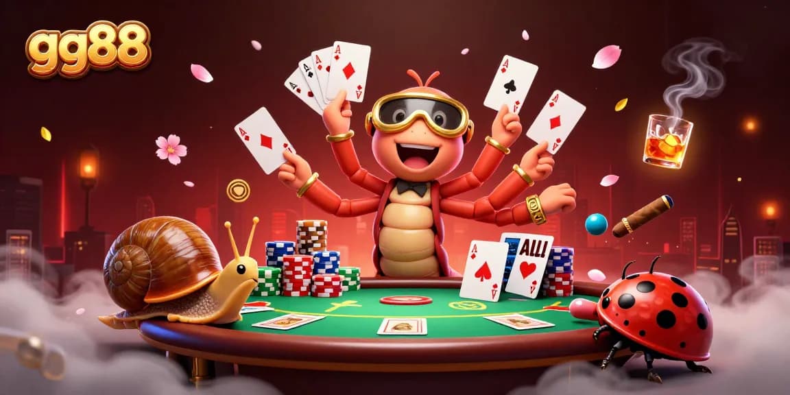 Experience excitement at gg88 with a vibrant 3D casino scene showcasing dealer actions and poker elements.