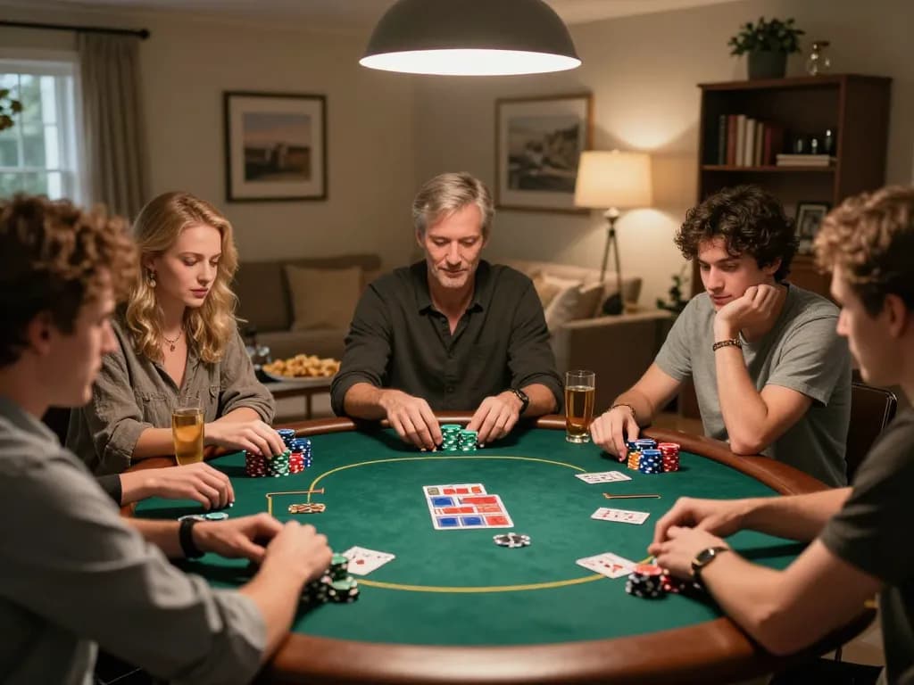 IDCASH88 Login brings players together for an exciting home poker night with friends.