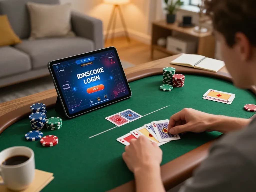Engage in thrilling gameplay with IDNSCORE LOGIN, as you strategize your winning moves online at home.