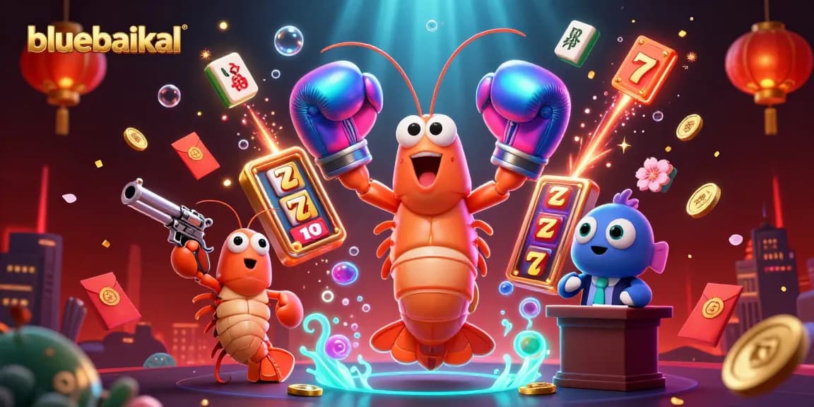 Experience the excitement of gambling with bluebaikal's vibrant 3D casino illustration showcasing dynamic elements and characters.