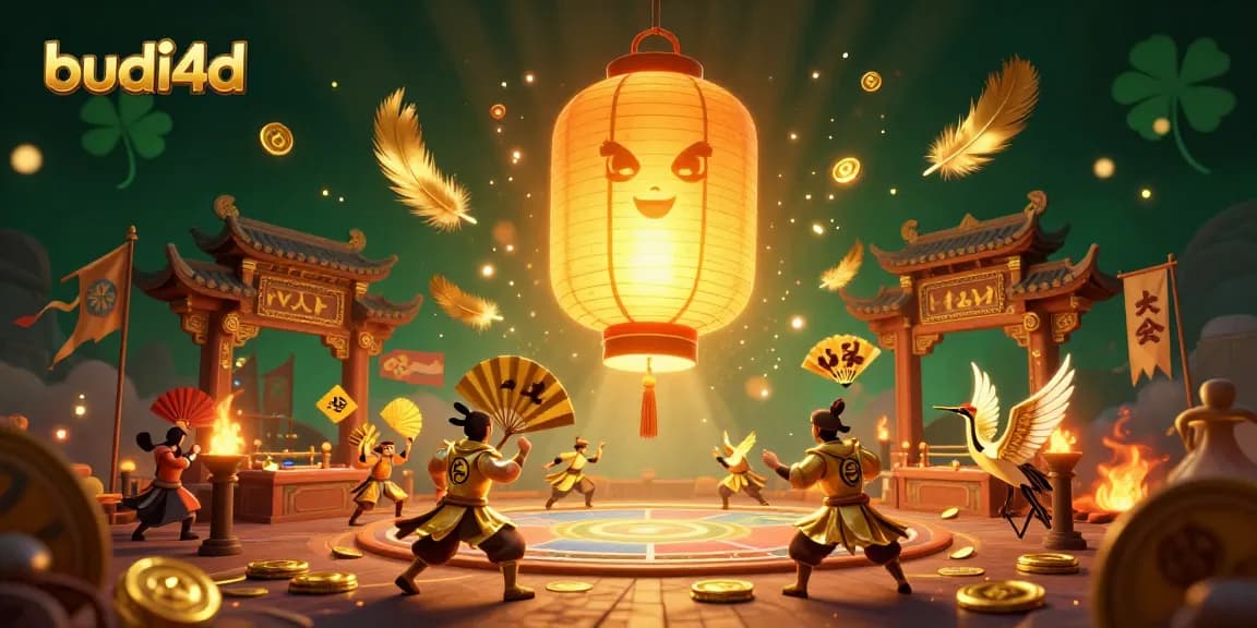 Budi4d offers thrilling chances to win with a captivating 3D illustration featuring lucky symbols and dynamic casino elements.