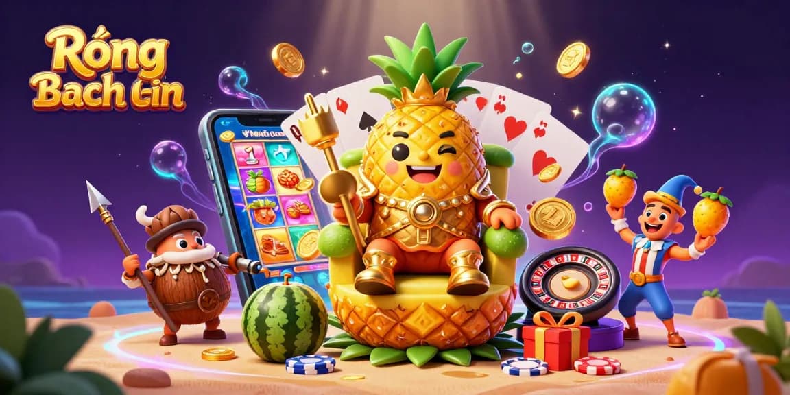 Engaging Rồng Bạch Kim lottery illustration with rich details and vibrant colors showcasing a lively beach casino scene.