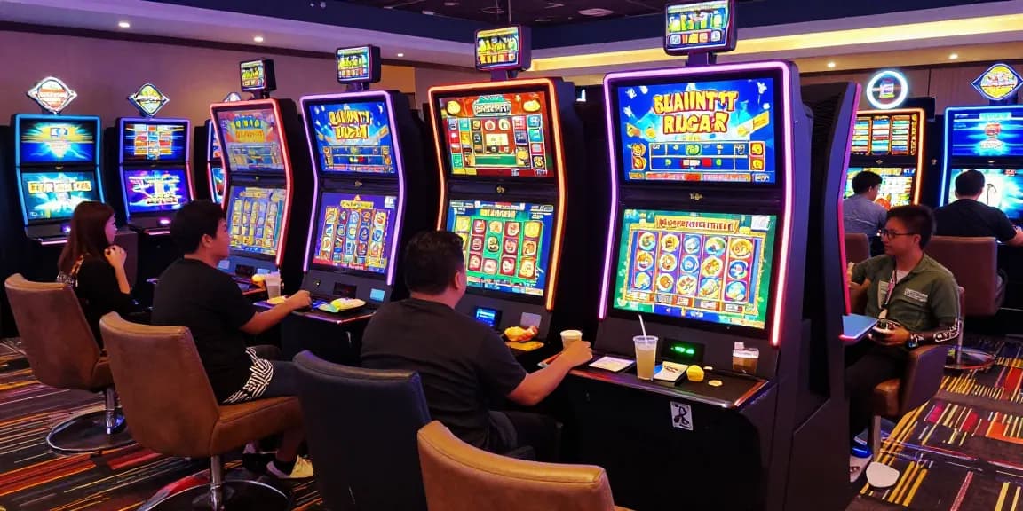 Dynamic gaming experience with players enjoying Slot Gacor Hari Ini Kartupoker at vibrant online casino.