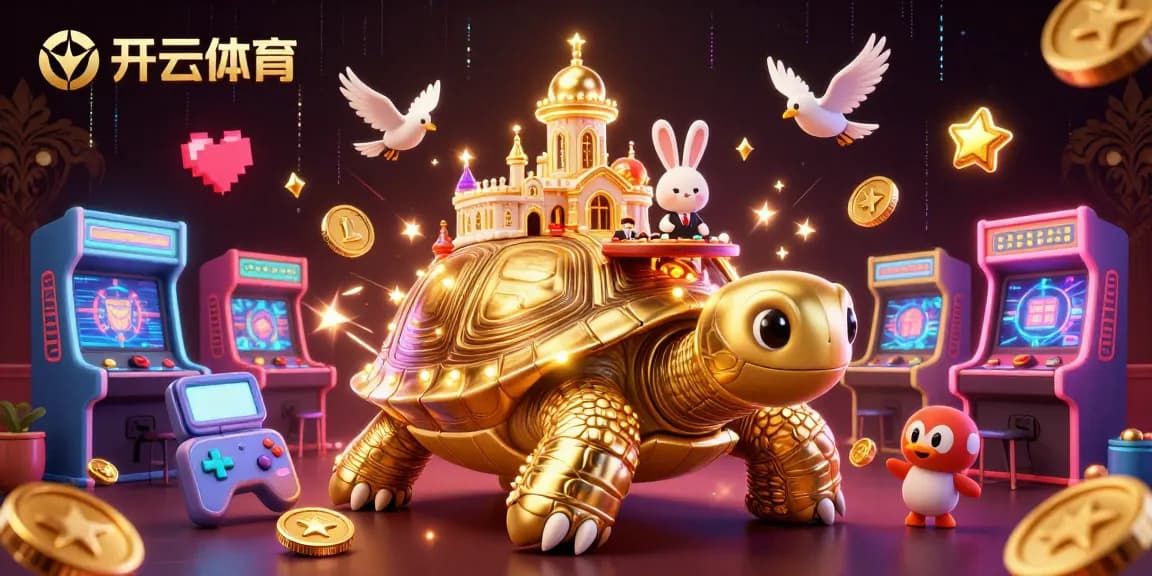Enjoy iconic games at 开云体育 with a vibrant casino scene featuring golden tortoise and joyous action!
