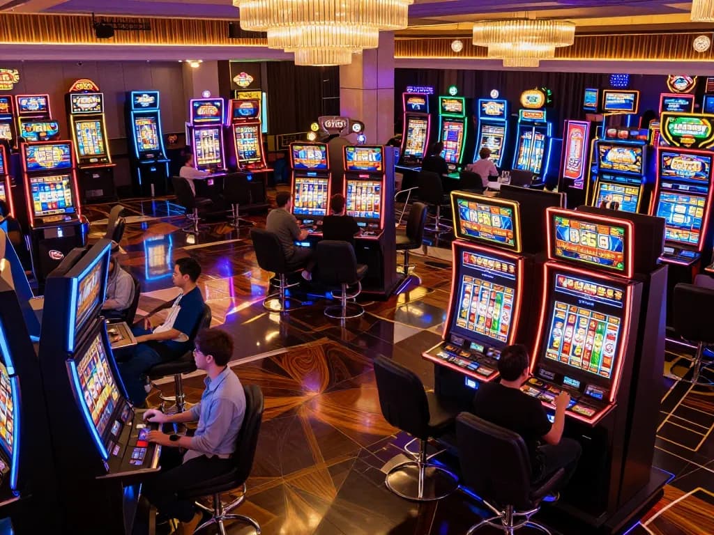 Spin and win at vibrant slot machines featuring slot bet 100 options, engaging players in an exciting casino atmosphere.