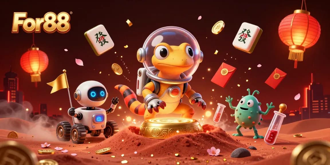 Engage in thrilling gameplay at For88 with an exciting casino scene depicted in vibrant detail.
