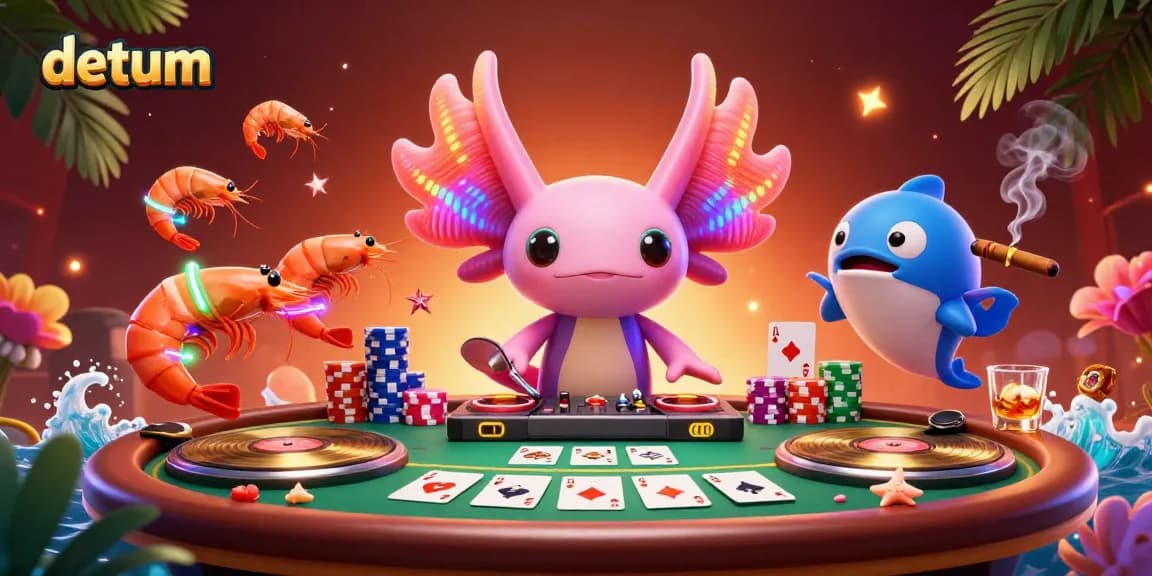 Experience thrilling gameplay at datum with vibrant casino-themed 3D illustration featuring lively characters.