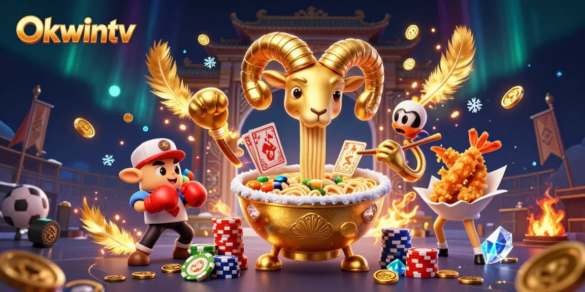 Okwintv players engaging with a dynamic casino scene filled with vibrant characters and betting elements.