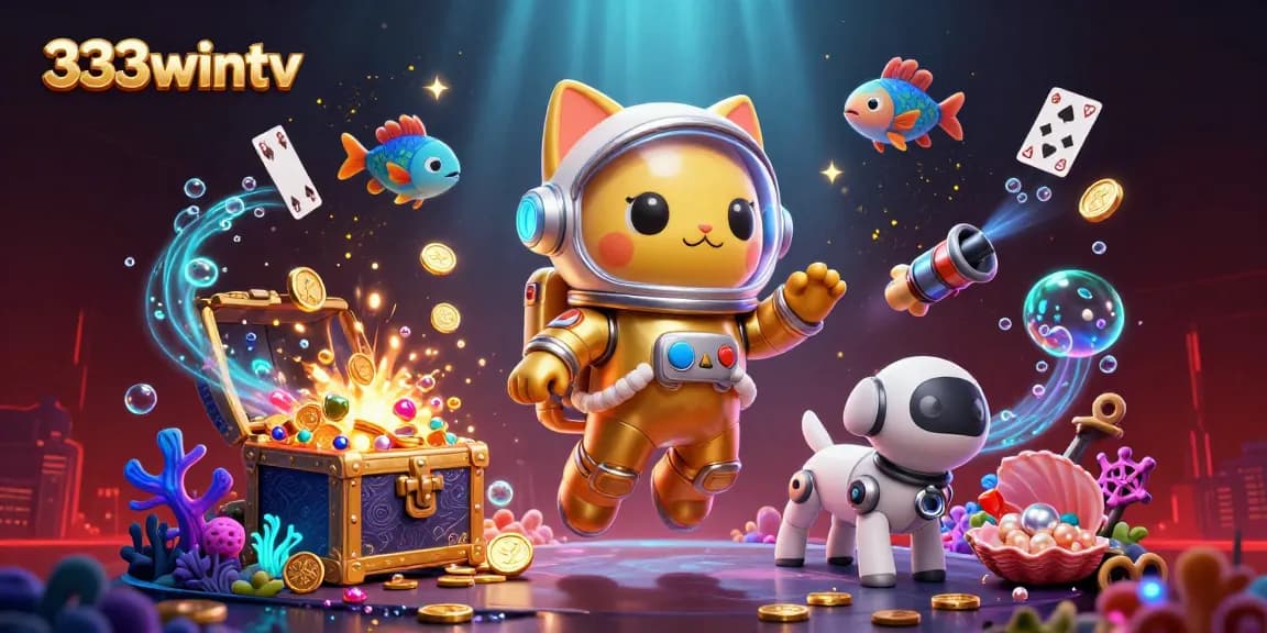 Experience thrilling gameplay adventures with 333wintv's vibrant casino universe, featuring a cat astronaut.