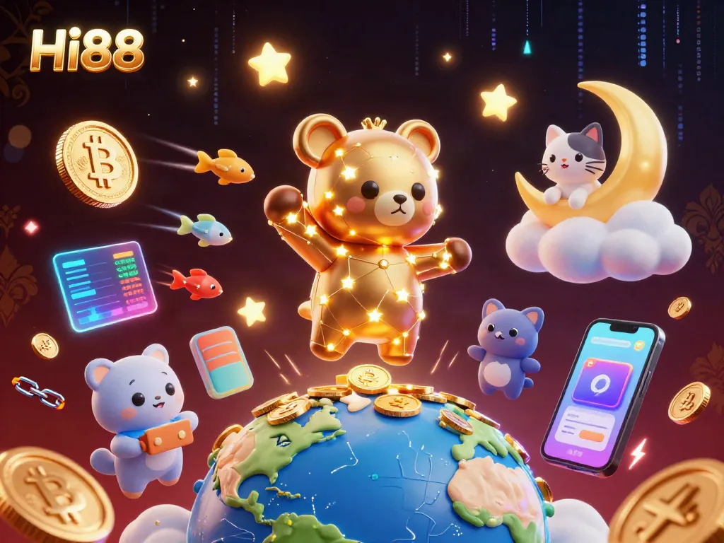 Engage with Hi88's thrilling online casino experience featuring vibrant 3D elements.