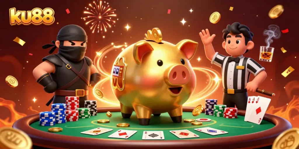 Experience the thrill of ku88 gaming with dynamic characters and vibrant casino elements.